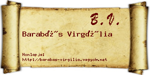 Barabás Virgília névjegykártya
